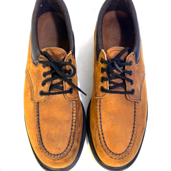Vintage Red Wing Moc Steel Toe Low Top Brown Leather Work Shoes Men’s Size 10 - Picture 1 of 12